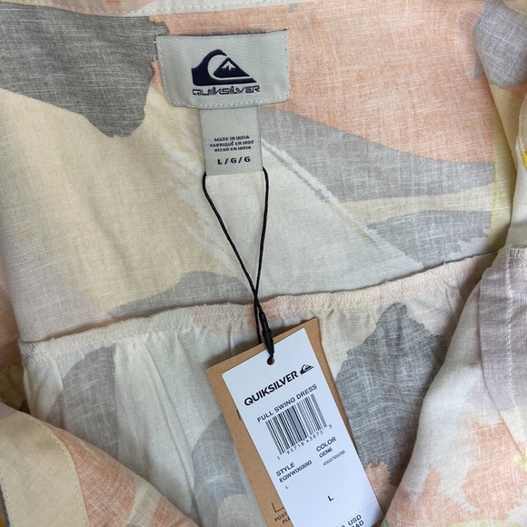 NWT Quicksilver Full Swing Strappy Linen Blend Dress Women's Size L - Picture 6 of 10